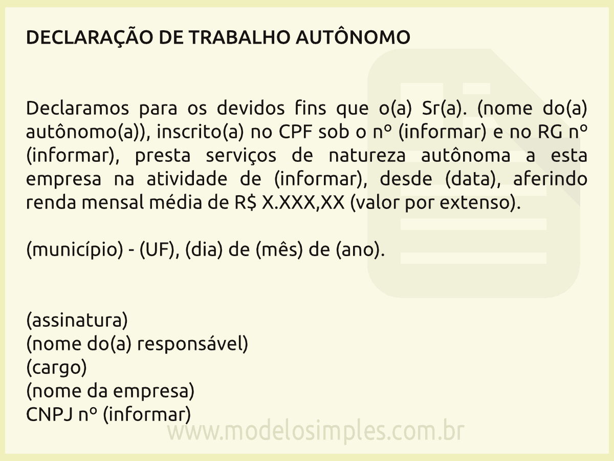 topo 59 imagem modelo de declaração de autonomo br thptnganamst edu vn