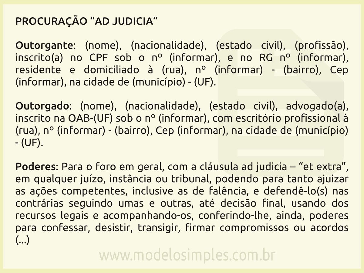 Procuração Judicial e Extrajudicial Novo CPC - Easyjur Blog - Grade
