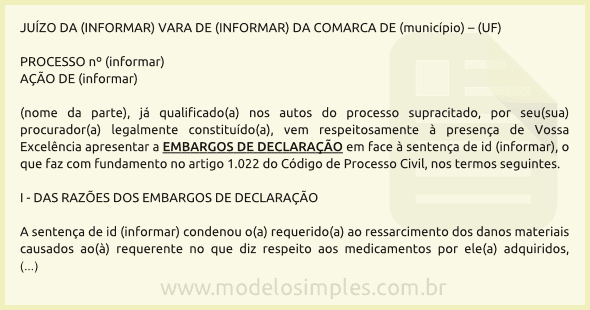 Modelo de Embargos de Declaração