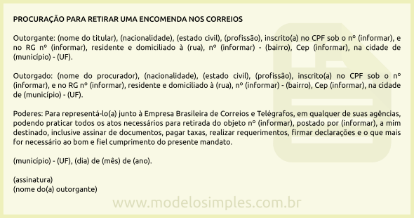 Total 53+ imagem modelo de autorizacao correio - br.thptnganamst.edu.vn