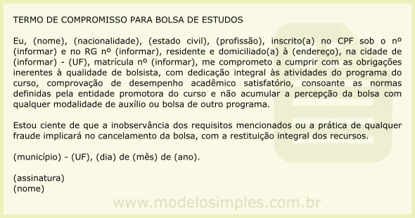 Exemplo De Carta Para Pedido De Bolsa