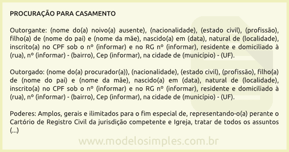 Procuração para casamento de menor