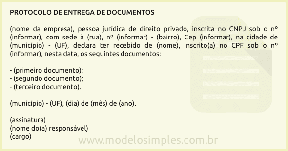 Modelo de Protocolo de Entrega de Documentos